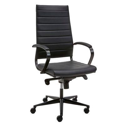 601 SERIE Design Directiestoel / Vergaderstoel Hoge rug - Zwart Kunstleder / Kunststof Voetkr mt wielen 601 SERIE Design Directiestoel / Vergaderstoel Hoge rug - Zwart Kunstleder / Kunststof Voetkr mt wielen