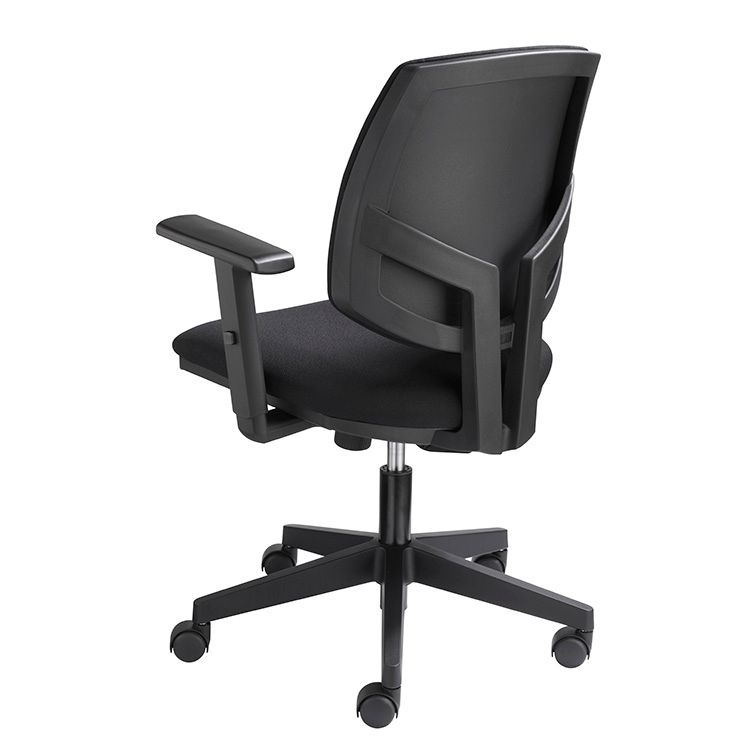 819 SERIE Budget Bureaustoel - Zwart Stof / Kunststof Voetkr mt wielen