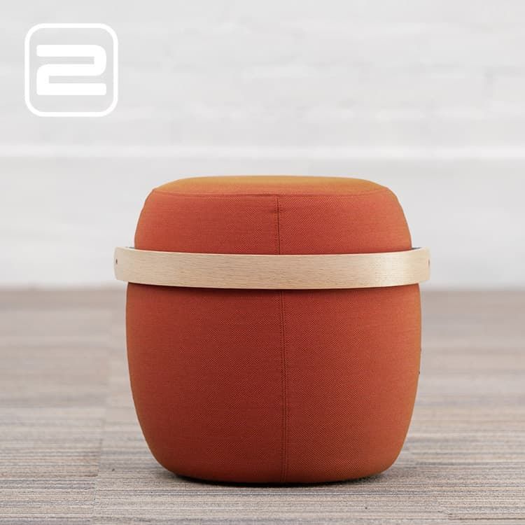 OFFECCT Carry on Poef B35xL35xH45 - Oranje Stof