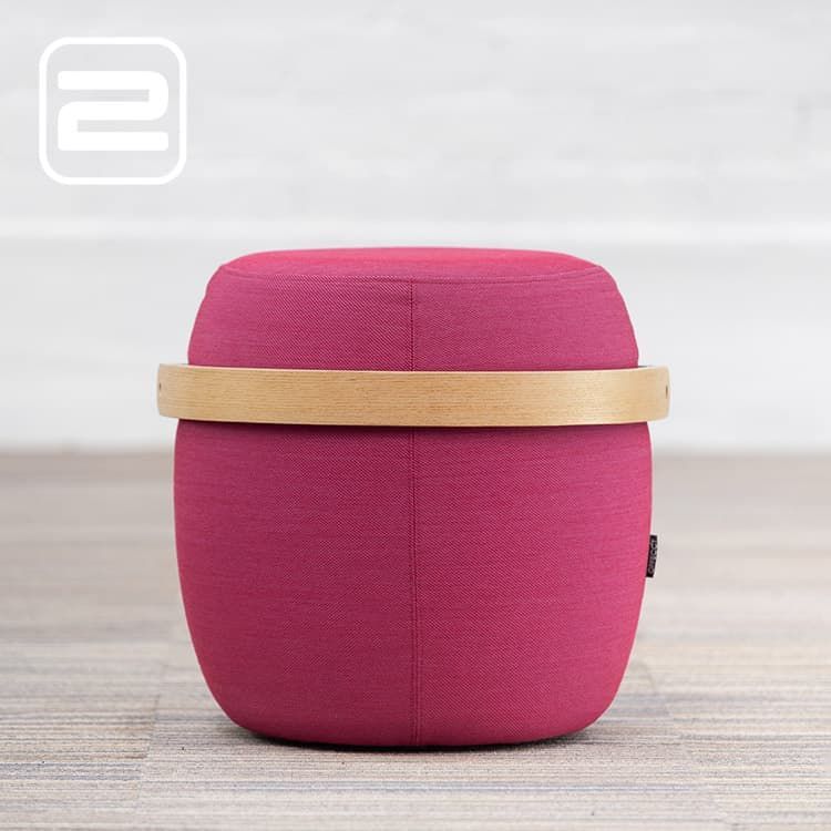 OFFECCT Carry on Poef B35xL35xH45 - Roze Stof