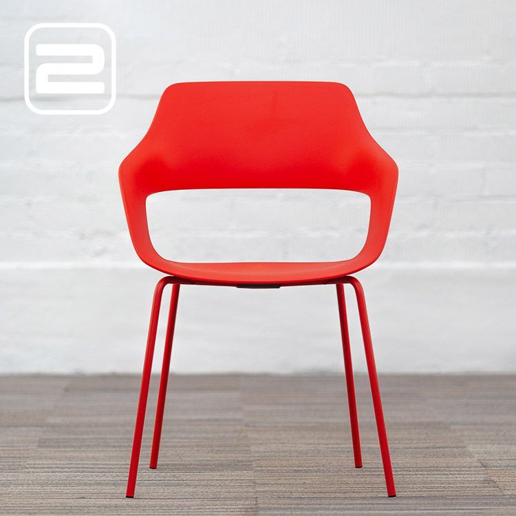 WILKHAHN OOCO 222-10 Ontvangststoel by Markus Jehs & Jürgen Laub - Oranje Kunststof / Oranje gepoedercoat staal Vierpoot