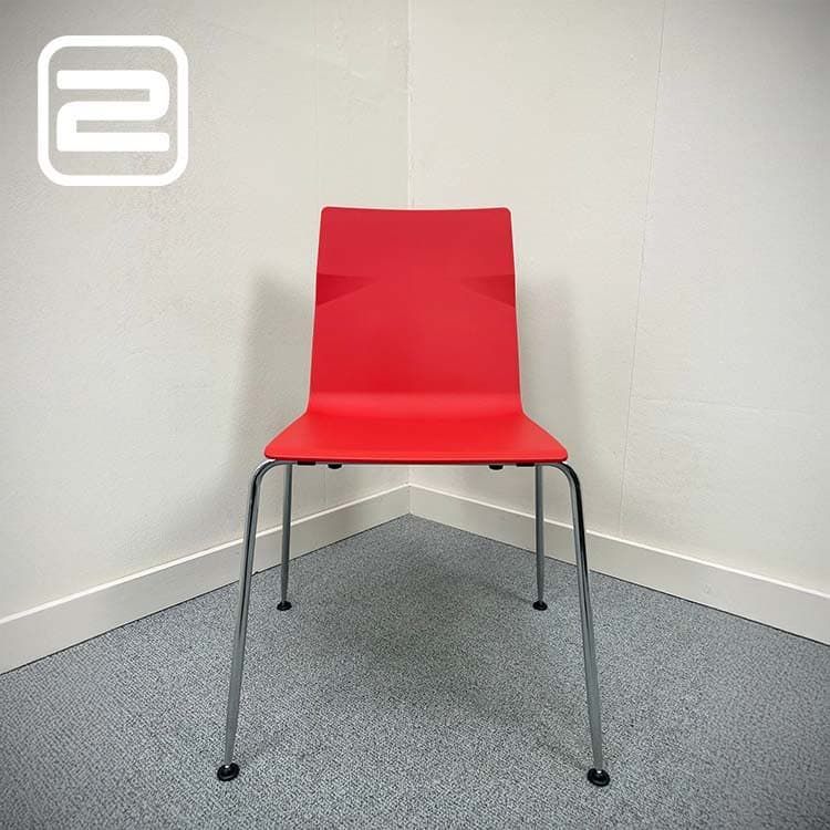 SEDUS Meet Bezoekersstoel Stapelbaar - Rood Kunststof / Chrome / Metaal Vierpoot