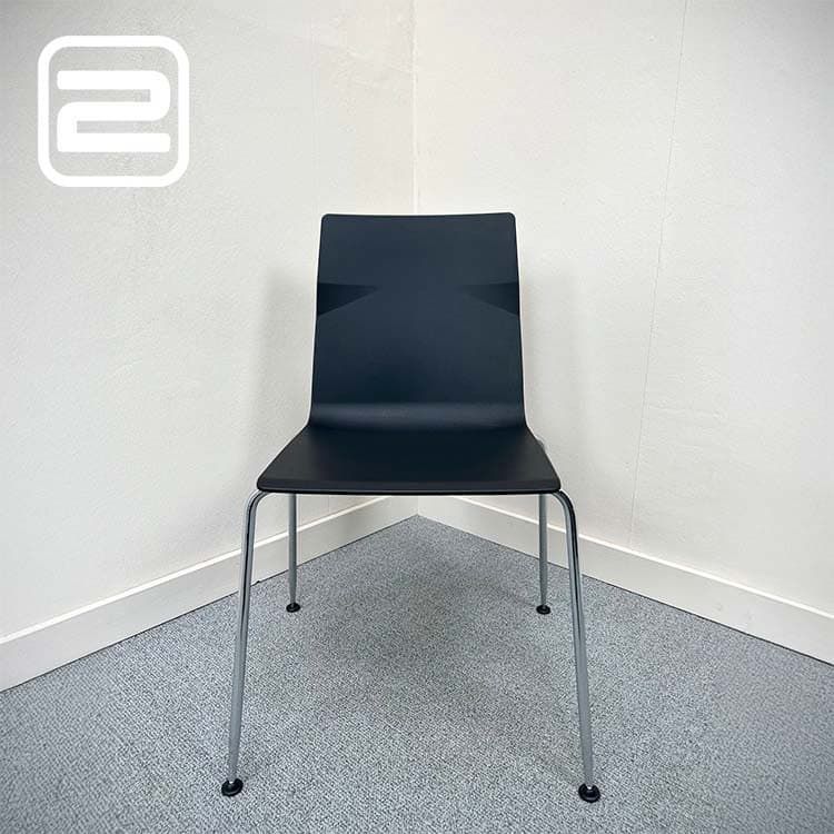 SEDUS Meet Bezoekersstoel Stapelbaar - Zwart Kunststof / Chrome / Metaal Vierpoot