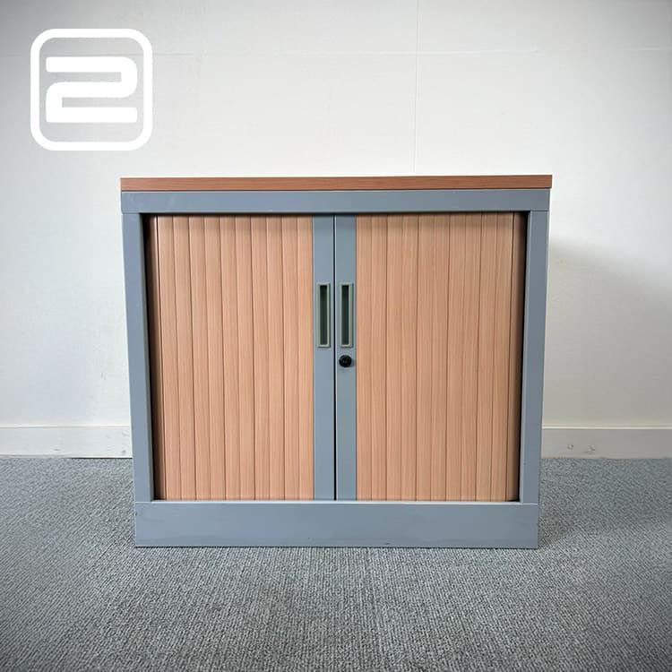 ROBBERECHTS Lage Vert Roldeurkast H72xB80xD43 - Grijs / Hout