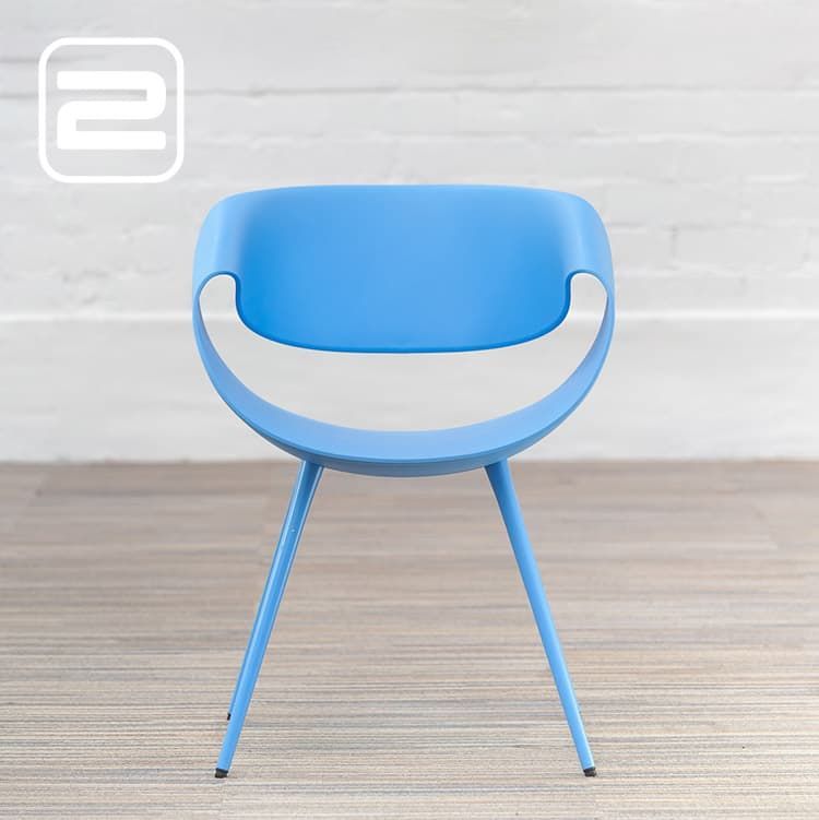 ZÜCO Little Perillo Ontvangststoel - Blauw Kunststof / Vierpoot