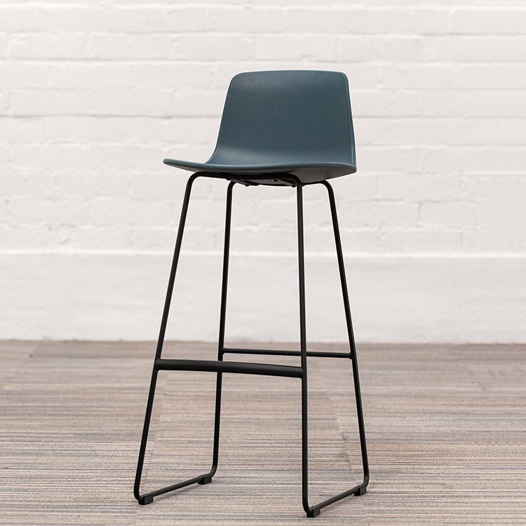 ENEA Lottus High Sledge Barkruk - Donkerblauw Kunststof / Zwart staal Buisframe