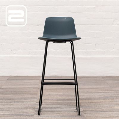 ENEA Lottus High Sledge Barkruk - Donkerblauw Kunststof / Zwart staal Buisframe