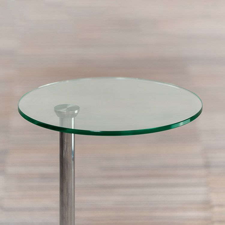 NN Bijzettafel B35xD35xH50 - Doorzichtig Glas / Chrome / metaal