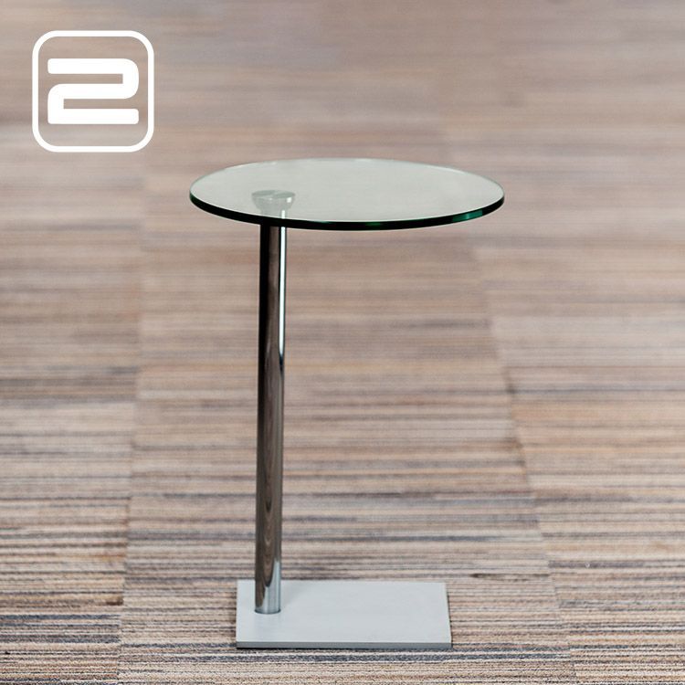 NN Bijzettafel B35xD35xH50 - Doorzichtig Glas / Chrome / metaal