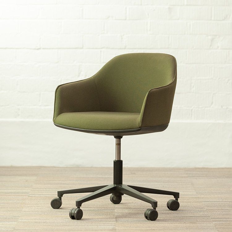 VITRA Softshell Chair Swivelstoel design by Ronan & Erwan Bouroullec, 2008 - Groen Stof / Zwart metalen