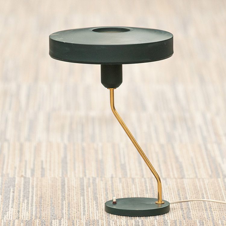 PHILIPS Romeo Tafel- Bureaulamp Louis Kalff B29xD29xH42 - Groen Metalen / Groen metalen