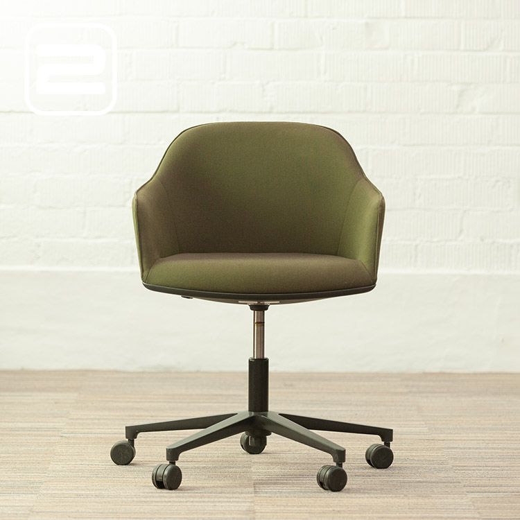 VITRA Softshell Chair Swivelstoel design by Ronan & Erwan Bouroullec, 2008 - Groen Stof / Zwart metalen
