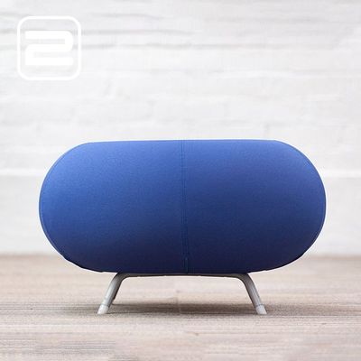 ALLERMUIR Pebble A620 Scalloped Stool Poef B68xL68xH43 - Blauw Stof / Grijs metalen Vierpoot ALLERMUIR Pebble A620 Scalloped Stool Poef B68xL68xH43 - Blauw Stof / Grijs metalen Vierpoot