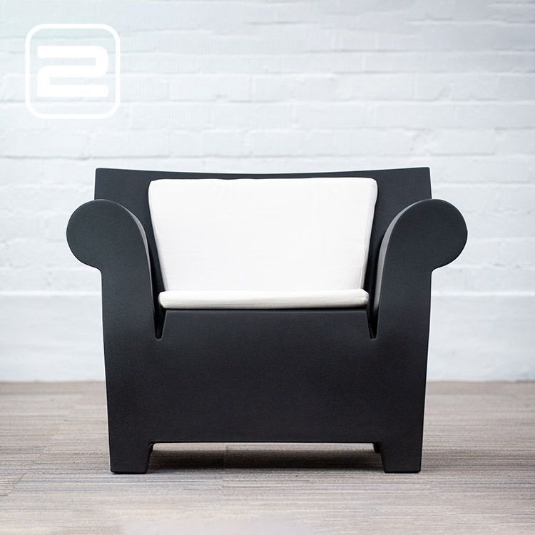 KARTELL Bubble Club Armchair designer Philippe Starck - Zwart Kunststof / Zwart kunststof Vierpoot KARTELL Bubble Club Armchair designer Philippe Starck - Zwart Kunststof / Zwart kunststof Vierpoot