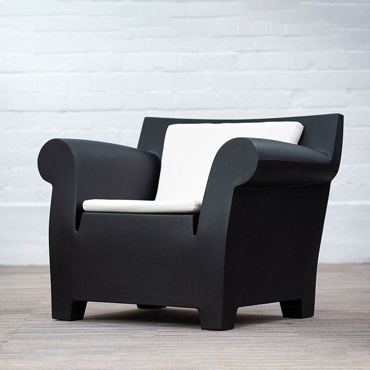 KARTELL Bubble Club Armchair designer Philippe Starck - Zwart Kunststof / Zwart kunststof Vierpoot