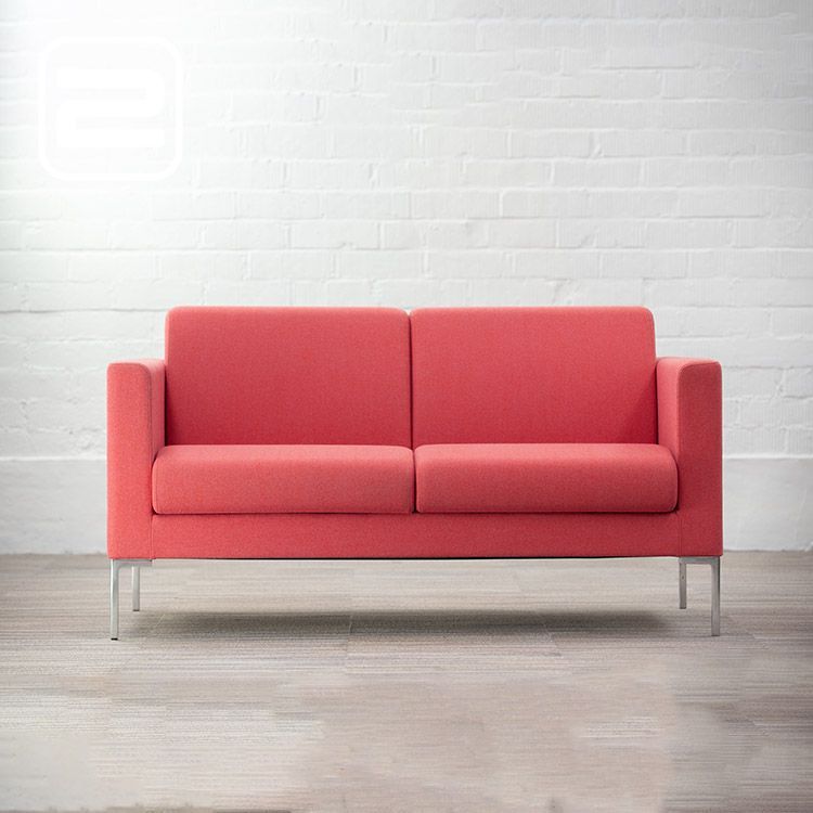 SITLAND Canapé Zitbank 2-zit B151xD78xH83 - Roos Stof / Chrome Vierpoot