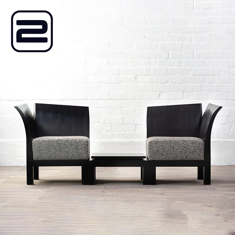 THONET Series Model 6110 Lounge Chair design by Wolf Schneider & Ulrich Böhme - Grijs Stof / Zwart Houten Vierpoot