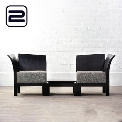 THONET Series Model 6110 Lounge Chair design by Wolf Schneider & Ulrich Böhme - Grijs Stof / Zwart Houten Vierpoot THONET Series Model 6110 Lounge Chair design by Wolf Schneider & Ulrich Böhme - Grijs Stof / Zwart Houten Vierpoot