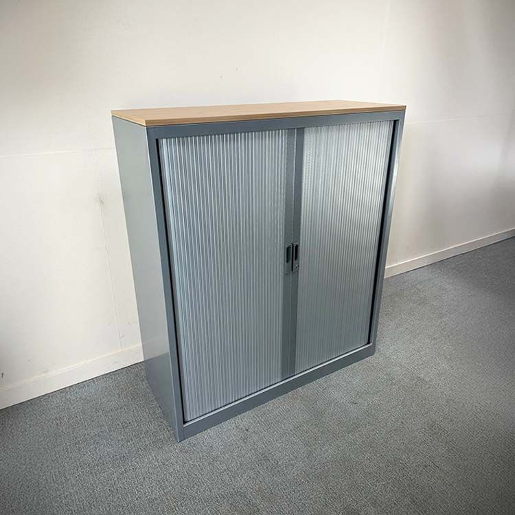 ROBBERECHTS Halfh Vert Roldeurkast H135xB138xD46 - Grijs / Hout