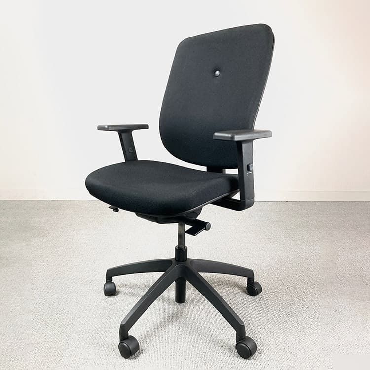 CONNECTION MY Bureaustoel - Zwart Stof / Zwart kunststof Voetkr met wielen