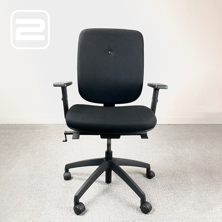 CONNECTION MY Bureaustoel - Zwart Stof / Zwart kunststof Voetkr met wielen