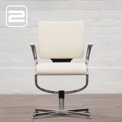 DAUPHIN In Touch 5409 Vergaderstoel Draaistoel (nieuw) - Wit Leder / Gepolijst Alu Sterpoot DAUPHIN In Touch 5409 Vergaderstoel Draaistoel (nieuw) - Wit Leder / Gepolijst Alu Sterpoot