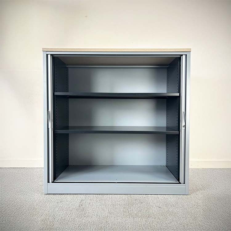 TDS Halfh Hor Roldeurkast H120xB120xD47 - Grijs / Hout