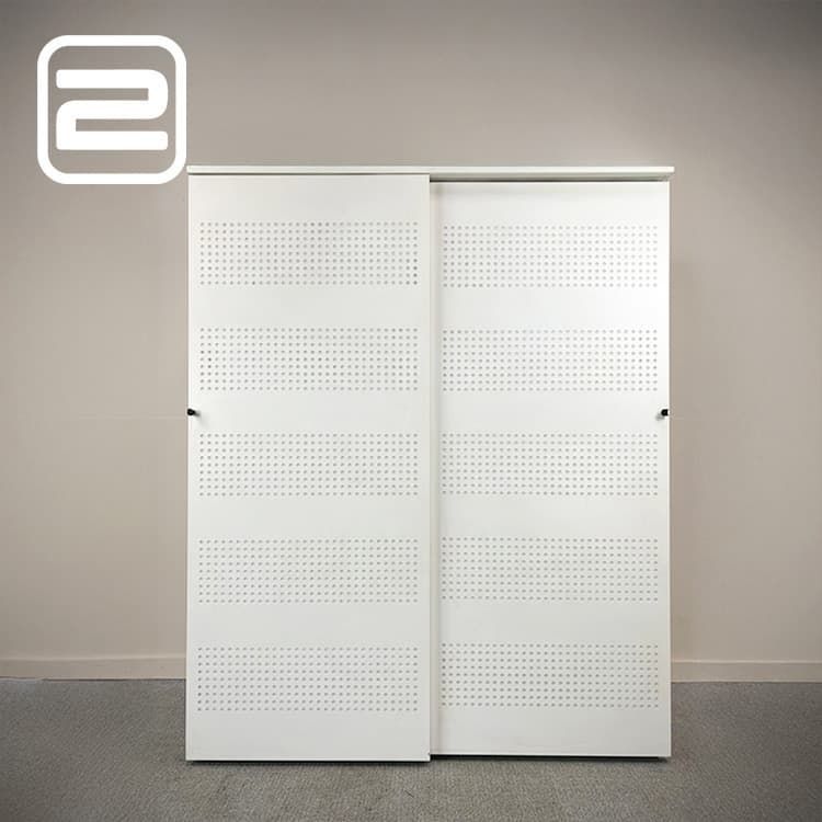 ROBBERECHTS Hoge Schuifdeurkast H197xB160xD50 - Wit