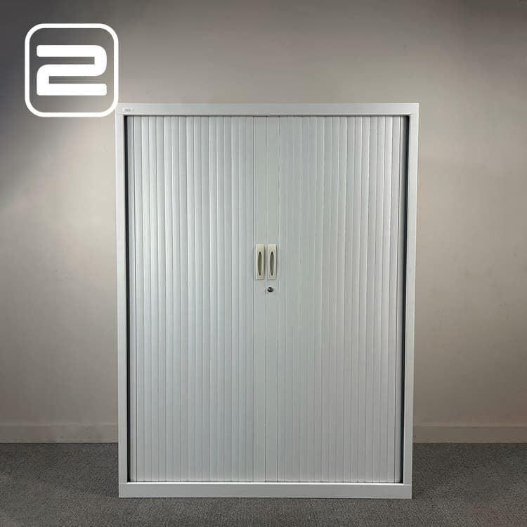 NG Halfh Vert Roldeurkast H160xB120xD45 - Wit Metaal NG Halfh Vert Roldeurkast H160xB120xD45 - Wit Metaal