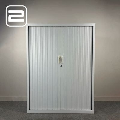 NG Halfh Vert Roldeurkast H160xB120xD45 - Wit Metaal