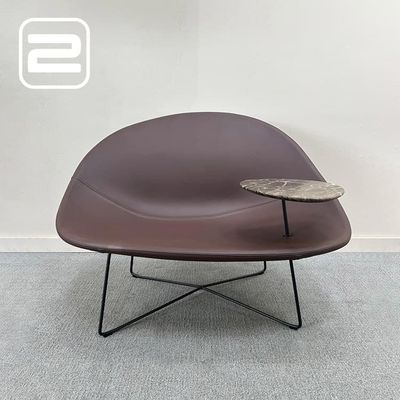 SERGIO TACCHINI Kuipstoel - bruin kunstleder / zwart metaal buisframe SERGIO TACCHINI Kuipstoel - bruin kunstleder / zwart metaal buisframe