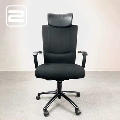 KINNARPS Kapton Bureaustoel - Zwart Stof / Zwart metalen Voetkr met wielen