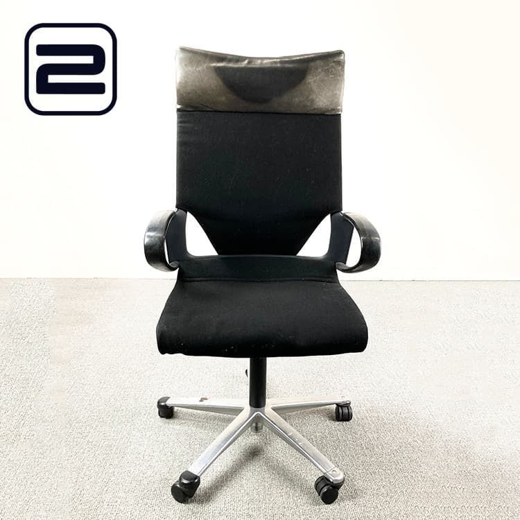 WILKHAHN Modus Executive Bureaustoel - Zwart Stof / Mesh / Grijs metalen Voetkr met wielen