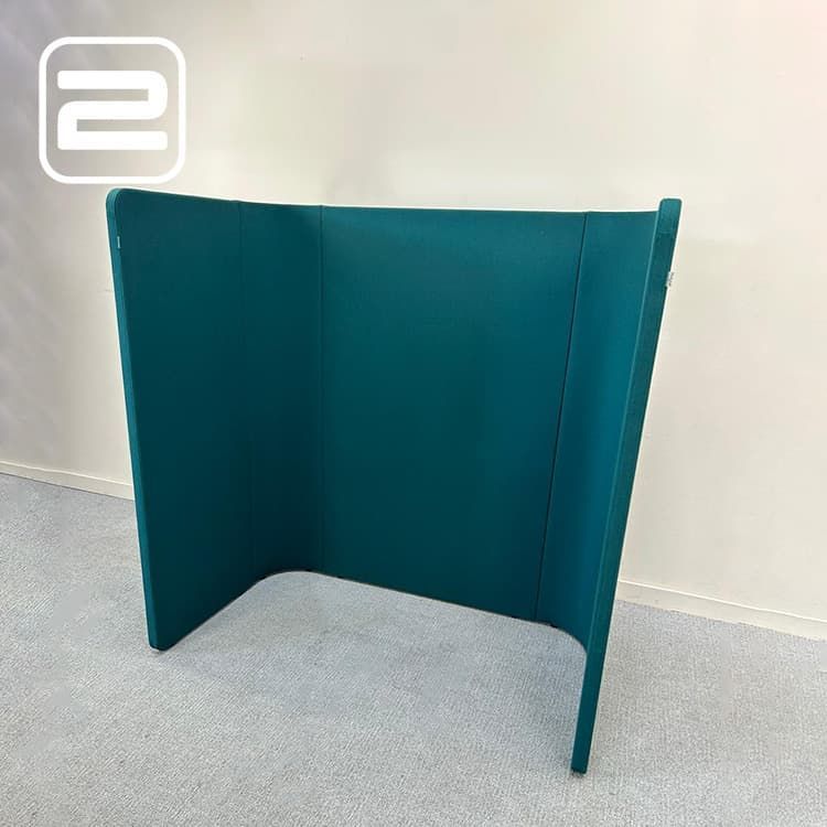 AHREND Akoestische Scheidingswand H160xB152xD90 - blauwgroen Stof