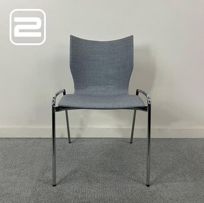 CASALA Lynx Bezoekersstoel Stapelbaar - Grijs Stof / Chrome Vierpoot