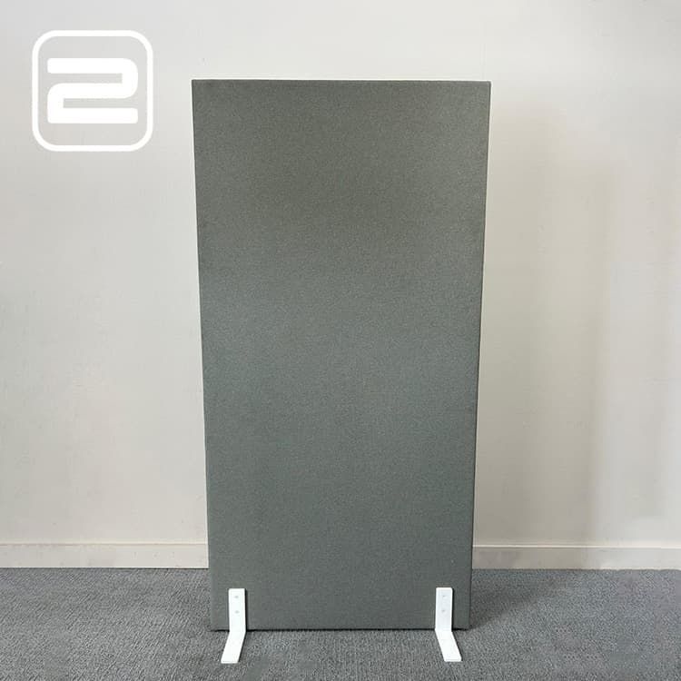 Akoestische Scheidingswand H165xB82xD5 - Grijs Stof / Wit metaal