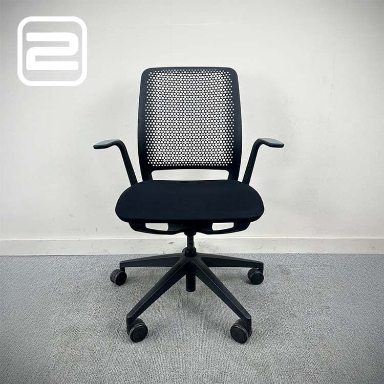 SEDUS SE:motion Bureaustoel - Zwart Stof / Zwart kunststof Voetkruis mt wielen