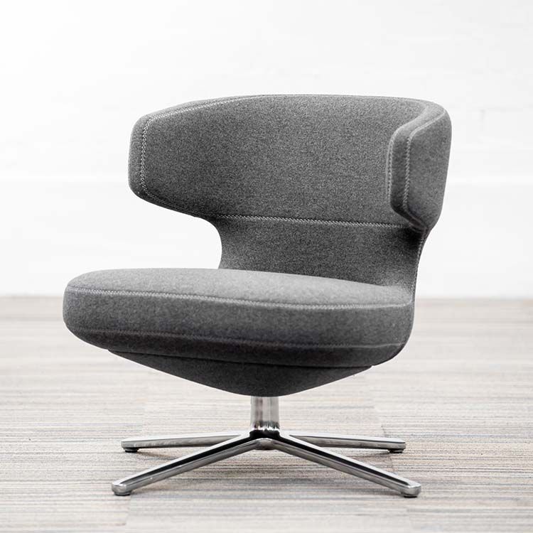 VITRA Petit Repos Lounge Chair - Grijs Vilt / Aluminium
