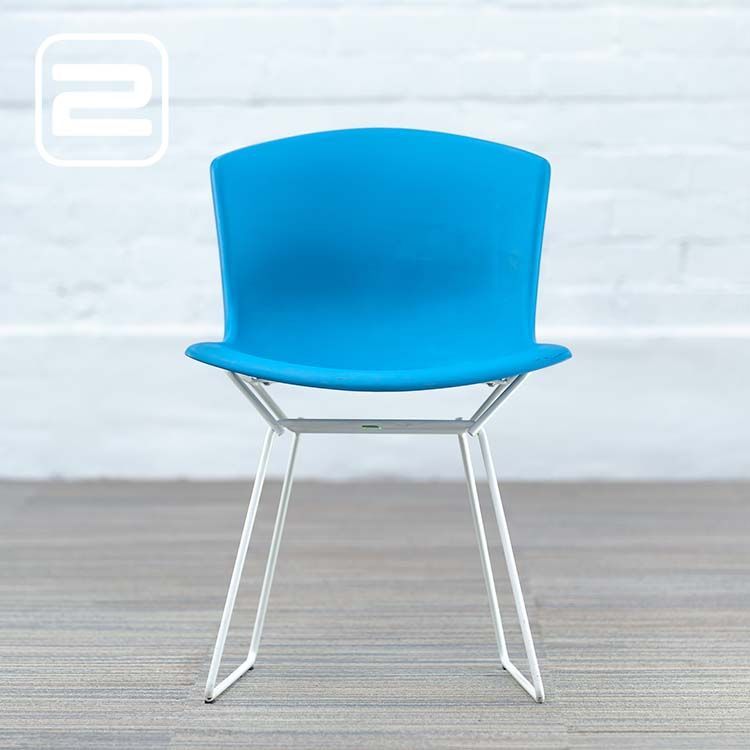 KNOLL Plastic side chair Ontvangststoel - Blauw Kunststof