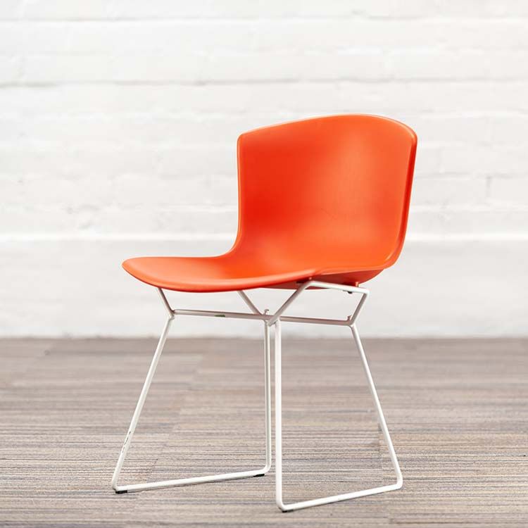 KNOLL Plastic side chair Ontvangststoel - Oranje Kunststof