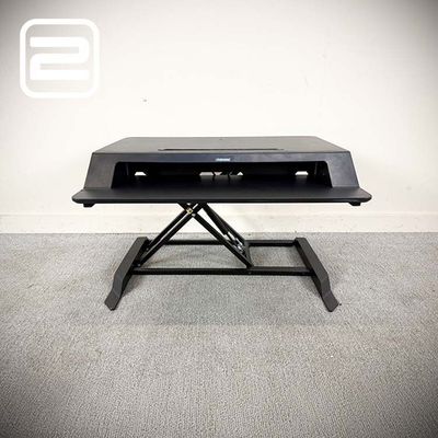 FELLOWES Elektrisch Zit-Sta Bureau - Zwart Kunststof / Zwart metaal Schuifbare kruispoot