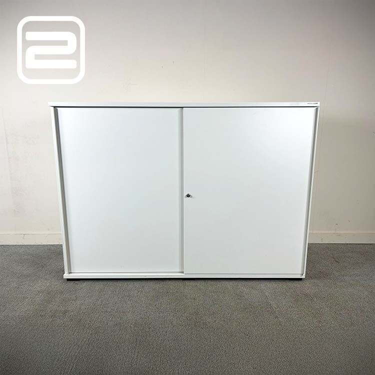 VADOS Halfh Schuifdeurkast H115xB160xD45 - Wit Melamine