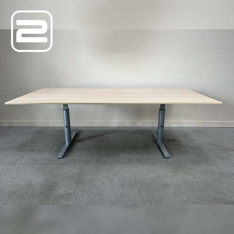 GISPEN Bureau B220xD100xH62-84 - Hout Melamine / Metaal T-poot