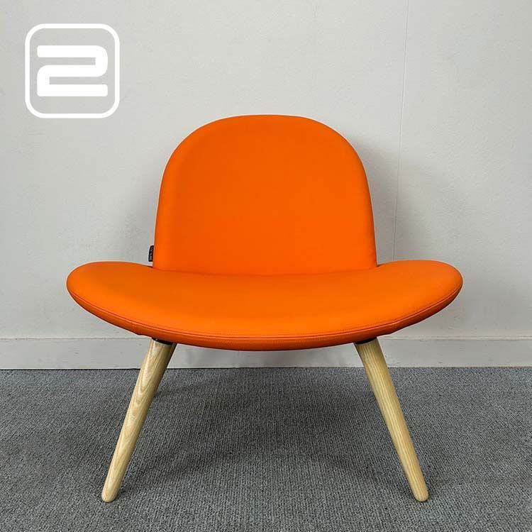 SOFTLINE Ontvangststoel - Oranje Stof / Hout Vierpoot