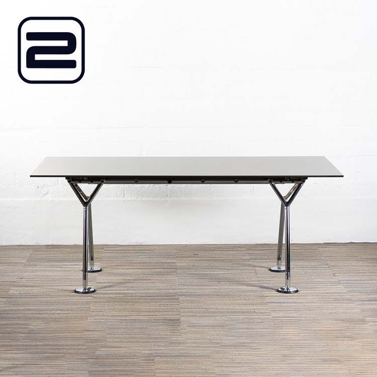 TECNO Nomos Bureau design Norman Foster B180xD90xH73 - Antr Grijs HPL / Chrome Vierpoot TECNO Nomos Bureau design Norman Foster B180xD90xH73 - Antr Grijs HPL / Chrome Vierpoot