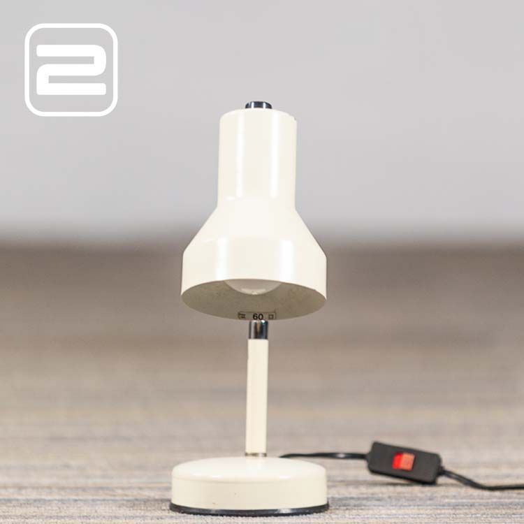 VENETA LUMI Tafel- Bureaulamp model van 1970 B11xD23xH30 - Gebroken wit Metalen / Gebroken wit metalen