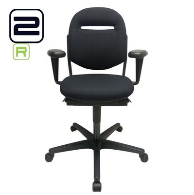 AHREND 220 Bureaustoel refurbished - Zwart (nieuwe stof) / Grijs Voetkr mt wielen