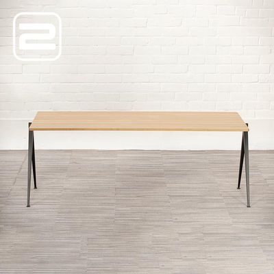 AHREND Pyramid Bureau design by Wim Rietveld B180xD90xH75 - eik hout / zwart metaal vierpoot
