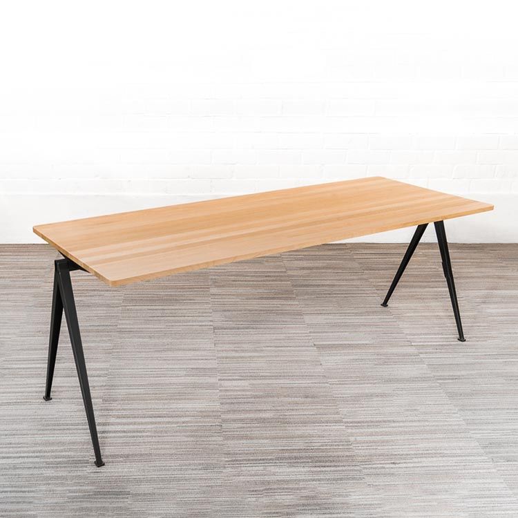 AHREND Pyramid Bureau design by Wim Rietveld B180xD90xH75 - eik hout / zwart metaal vierpoot