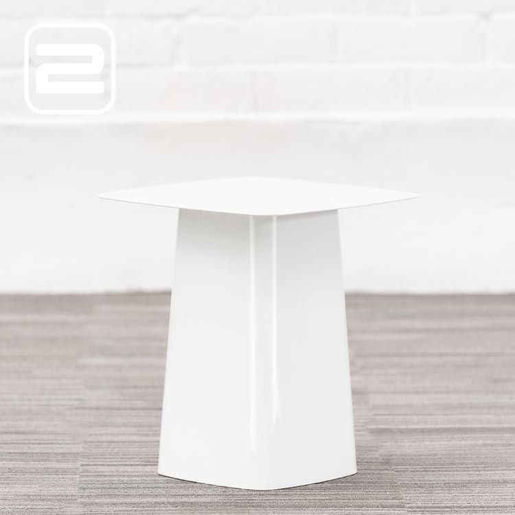 VITRA Metal Side Table S Salontafel Vierkant design by Ronan & Erwan Bouroullec B40xD40xH44 - gebroken wit metaal / gebroken wit metaal sokkel